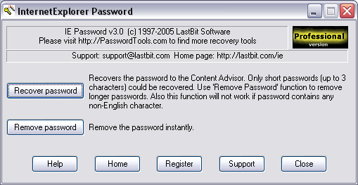 Internet Explorer Password