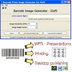 Interleaved 2of5 barcode prime image gen