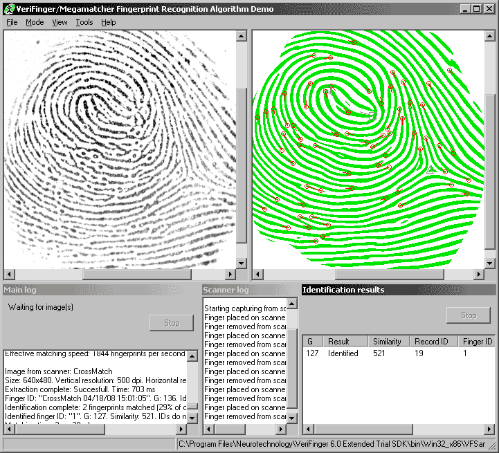 VeriFinger Standard SDK (Linux Demo)