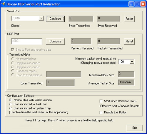 UDP Serial Port Redirector