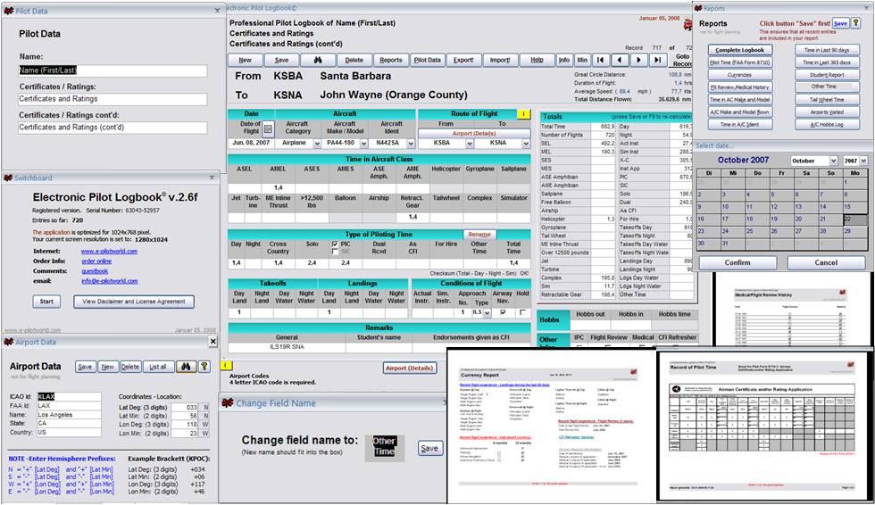 Electronic Pilot Logbook 2007