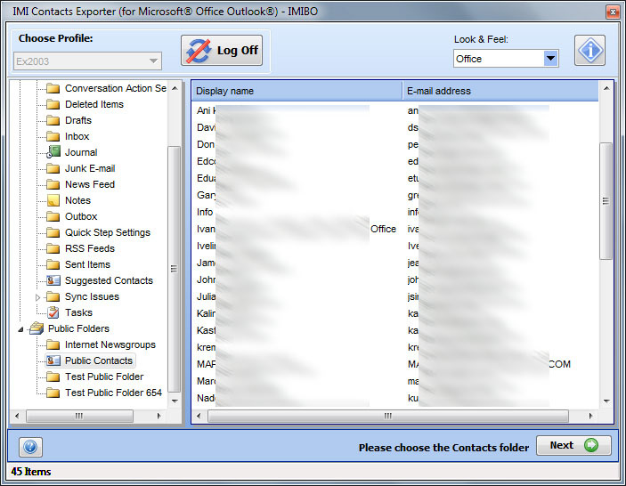 IMI Contacts Exporter