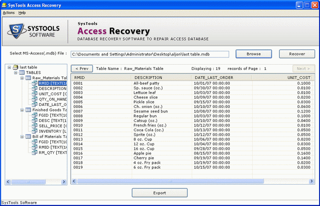 MDB Database Repair Tool