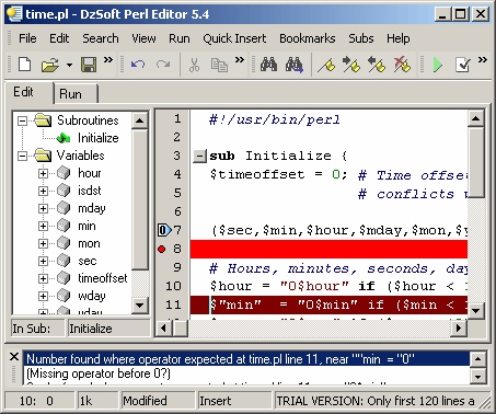 DzSoft Perl Editor