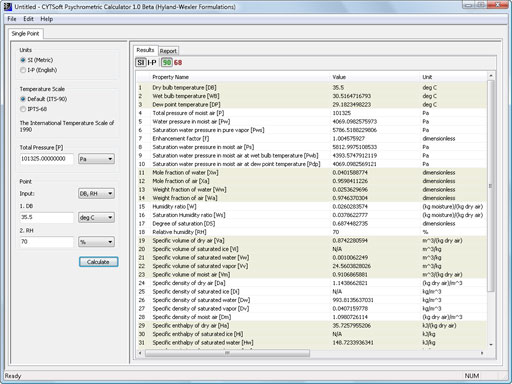 CYTSoft Psychrometric Calculator