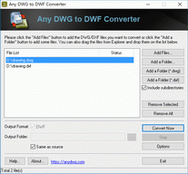 DWG to DWF Converter 2009.8