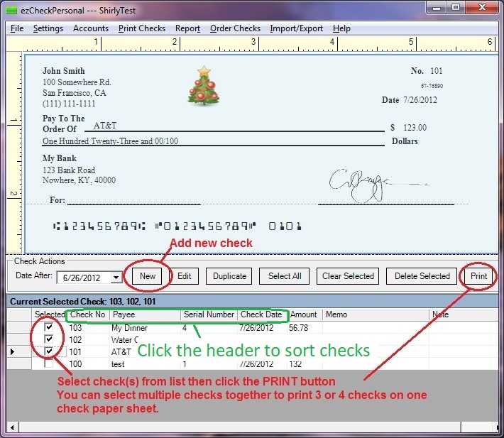 ezCheckPersonal Check Printing Software