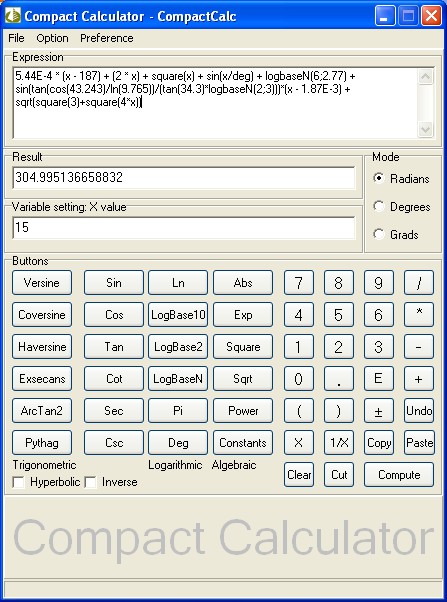 Compact calculator - CompactCalc