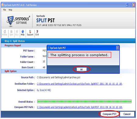 Outlook PST Splitter