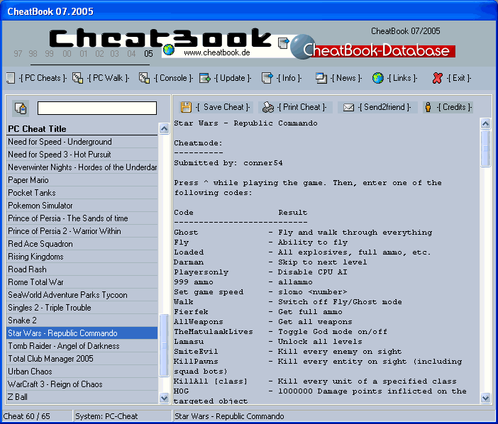 CheatBook Issue 07/2005