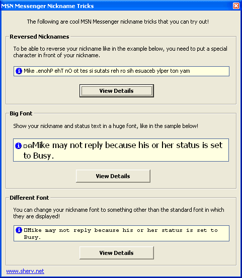 MSN Name Tricks