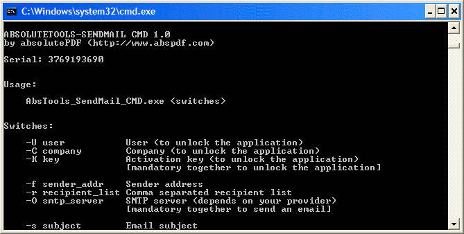 absoluteTools-Sendmail CMD