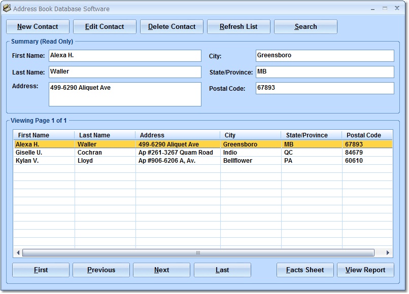 Address Book Database Software