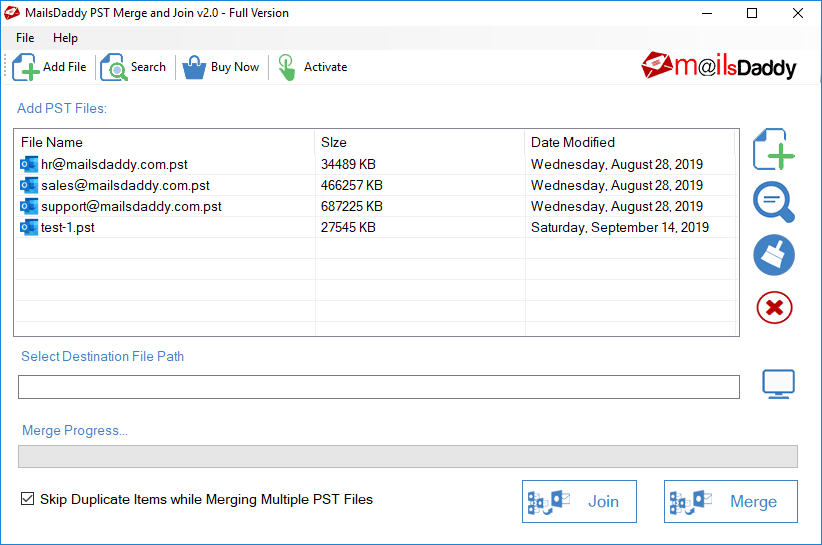 MailsDaddy PST Merge and Join Tool