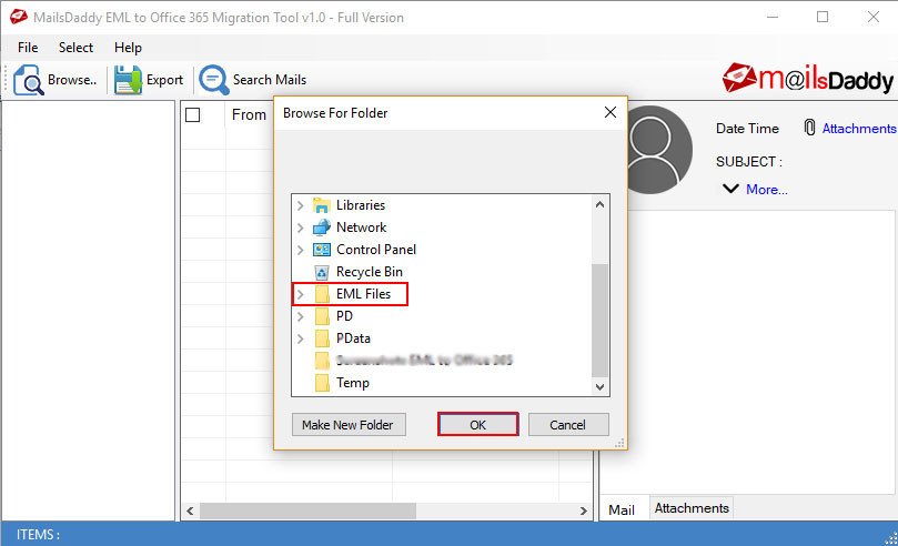 MailsDaddy EML to Office 365 Migration
