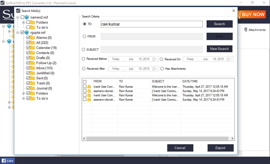 SysBud NSF to PST Converter