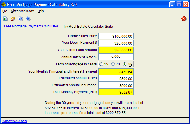 Free Mortgage Payment Calculator