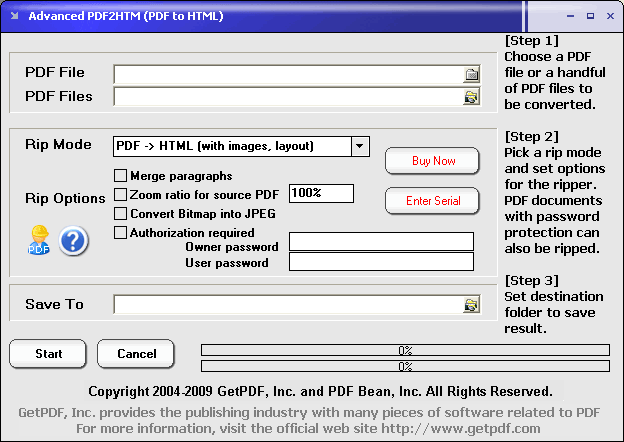 Advanced PDF2HTM (PDF to HTML)