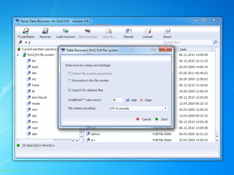 Raise Data Recovery for Ext2/Ext3/Ext4