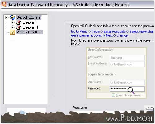 Outlook Password Unmask Software