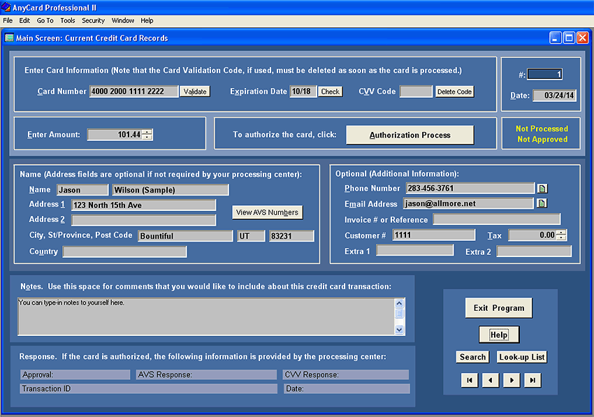 AnyCard Pro II: Credit Card Processing