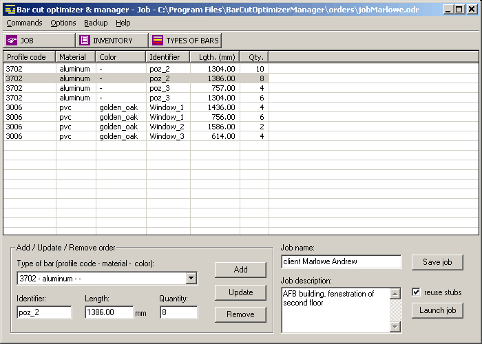 Bar Cut Optimizer & Manager