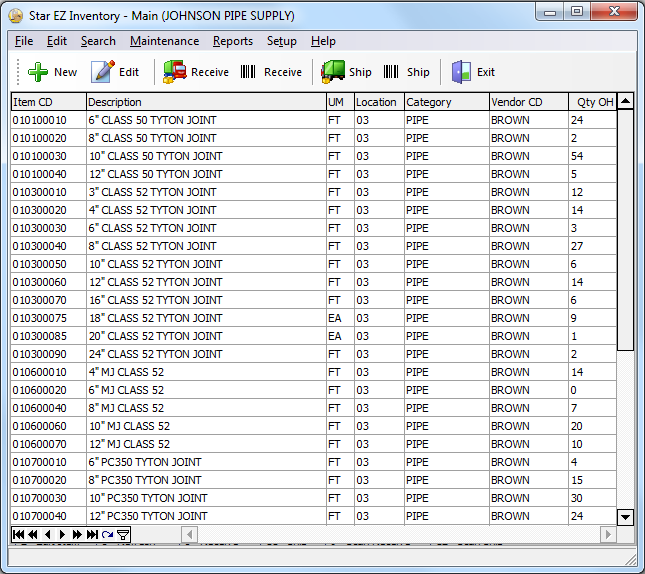 Star EZ Inventory