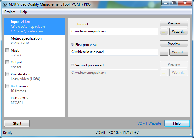 MSU Video Quality Measurement Tool