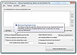 Remove duplicate lines from multiple files at once