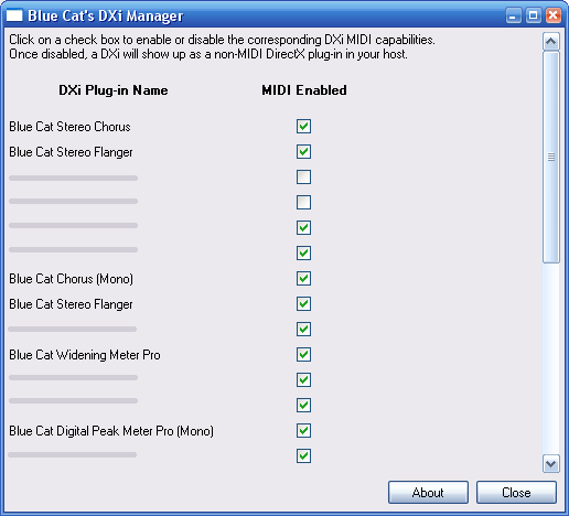 Blue Cat's DXi Manager