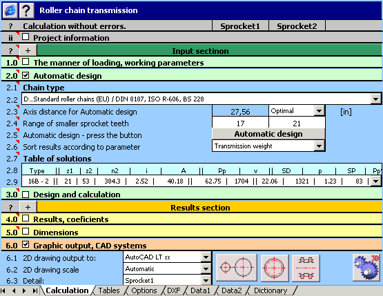 MITCalc Roller Chains Calculation