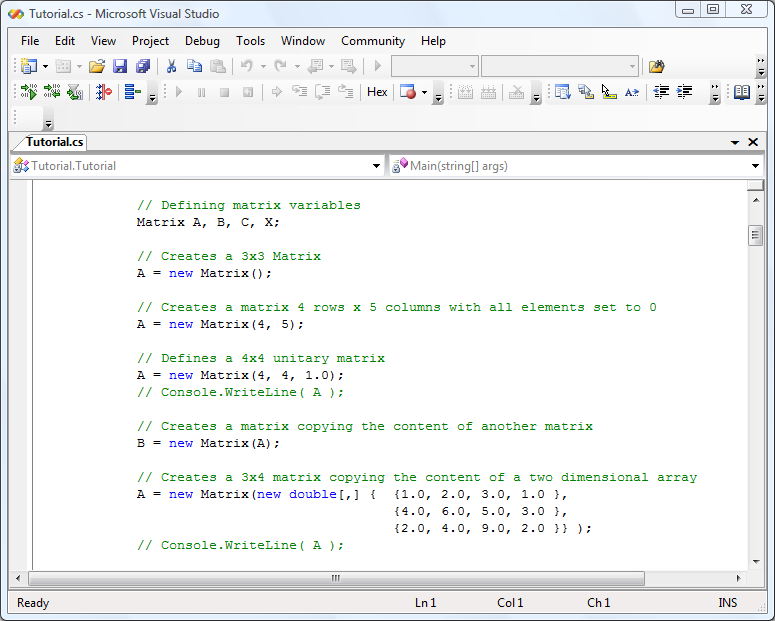 .NET Matrix Library 32-bit Developer