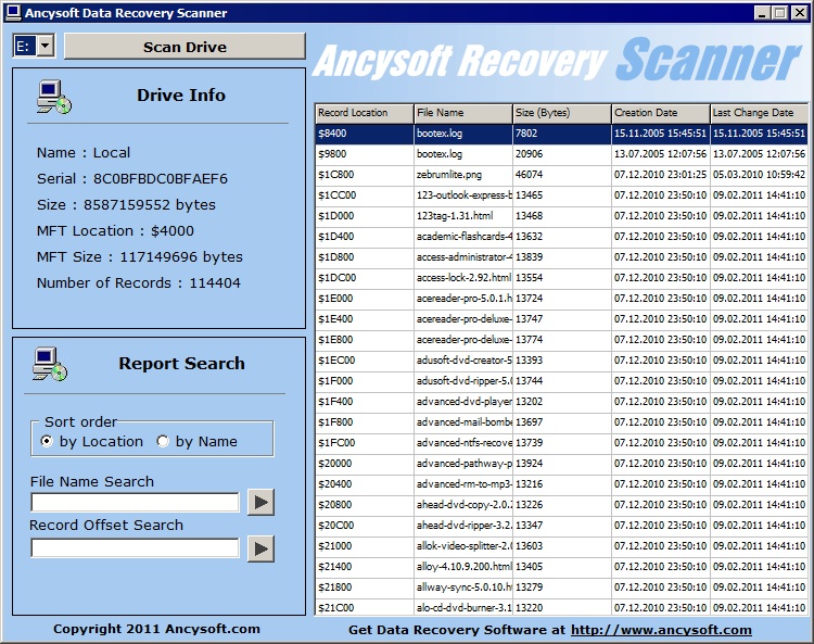 Ancysoft Data Recovery Scanner