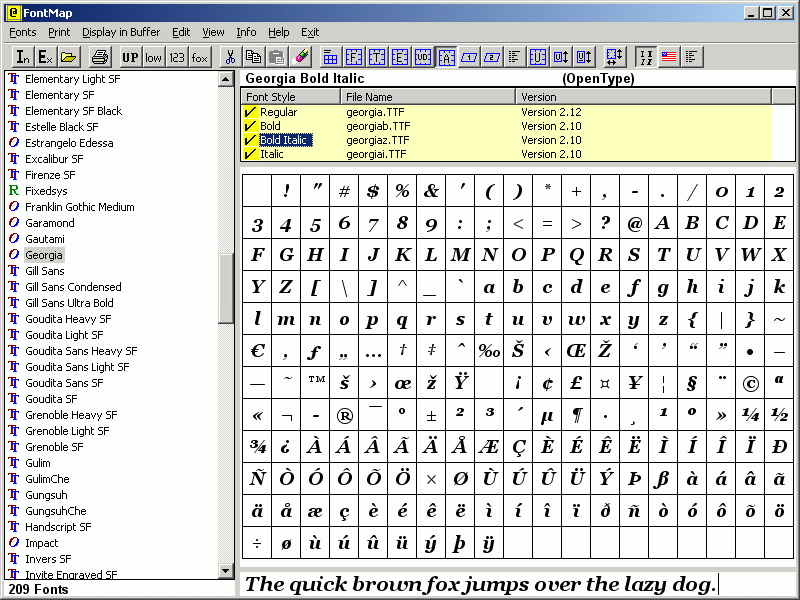 FontMap