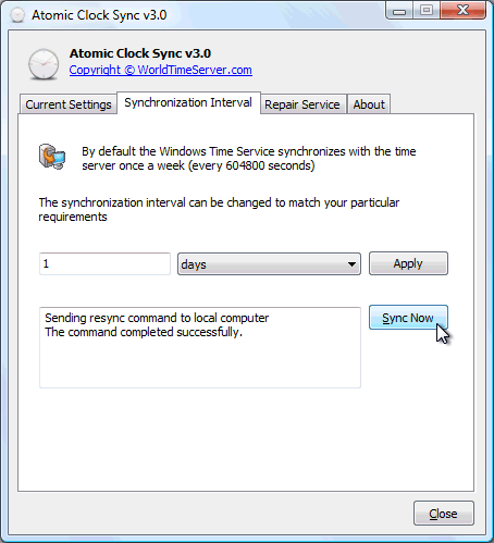 Atomic Clock Sync