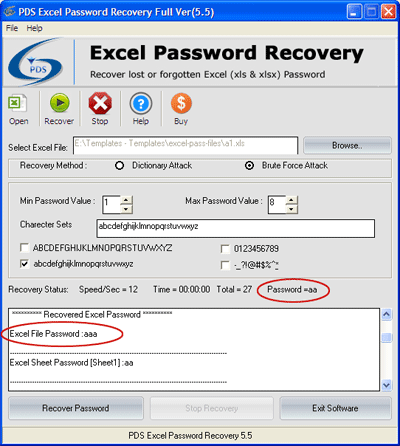 Excel Password Recovery Utility