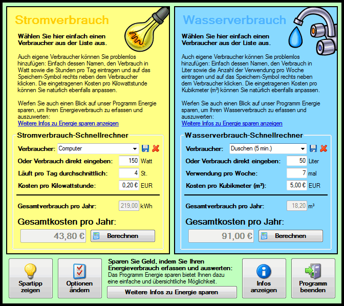 Energiekosten-Schnellrechner
