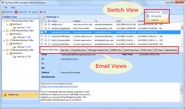 DBX to PST Conversion Tool